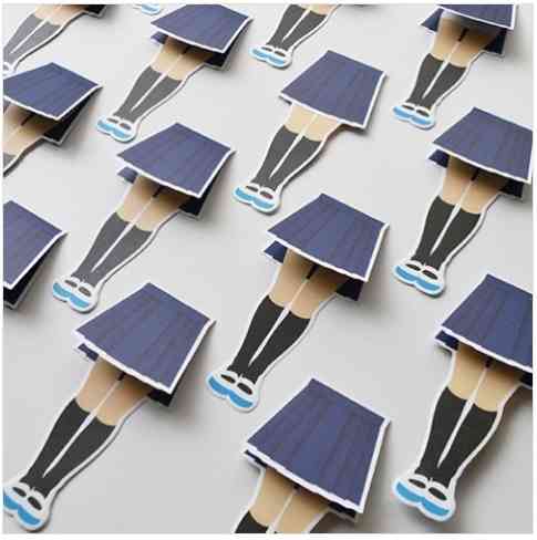 スカートを思いっきりめくっちゃえ！ 思わずドキッな「スカートめくり」ふせん