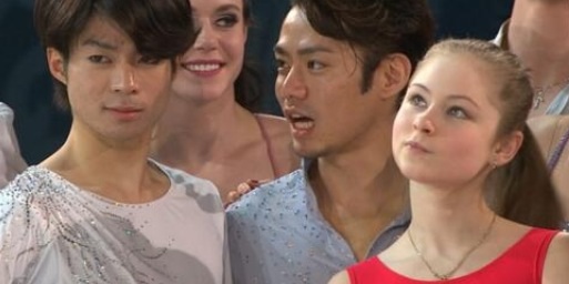 仲睦まじい羽生結弦とリプニツカヤをご覧ください