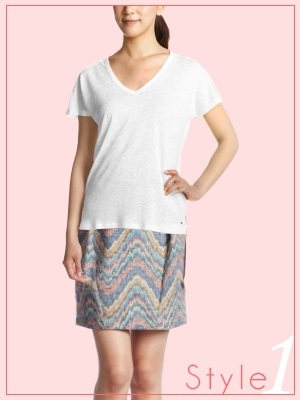 無地の白Tシャツを使ったコーデ！
