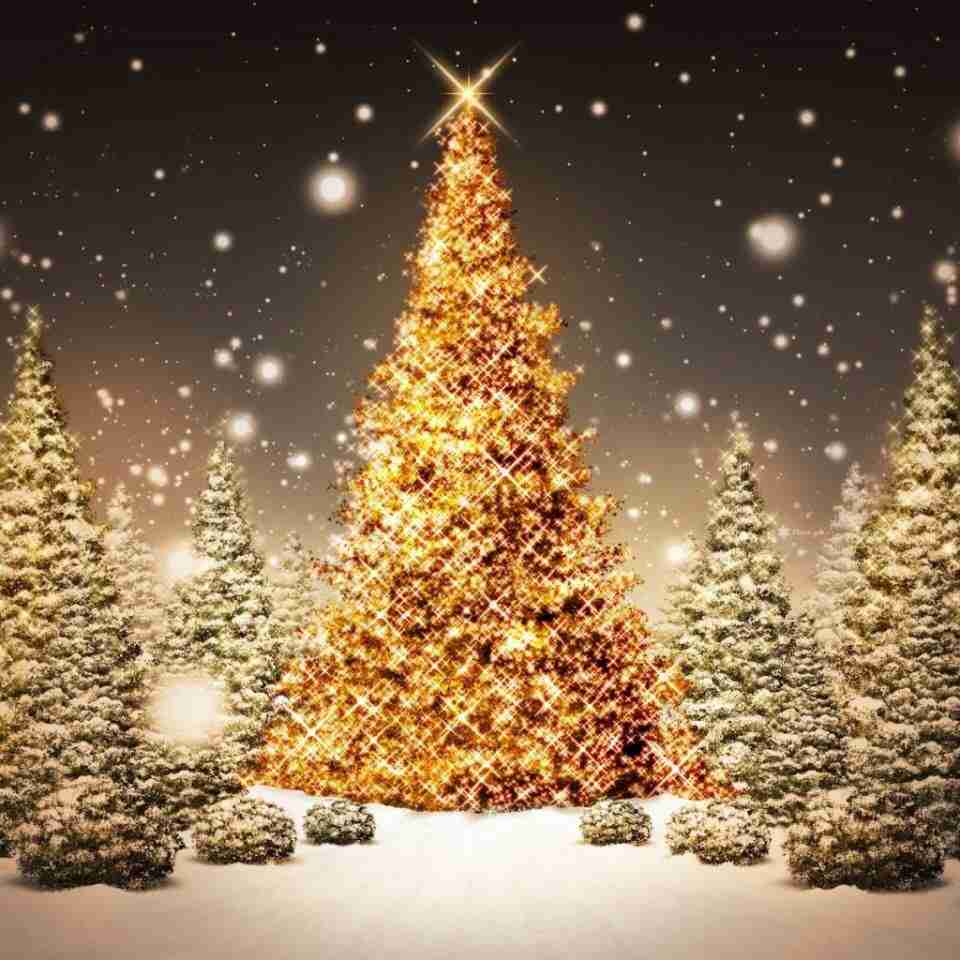 クリスマスの壁紙を貼るトピ