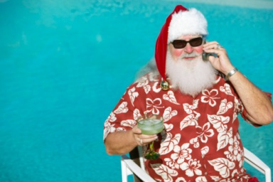 クリスマスの壁紙を貼るトピ