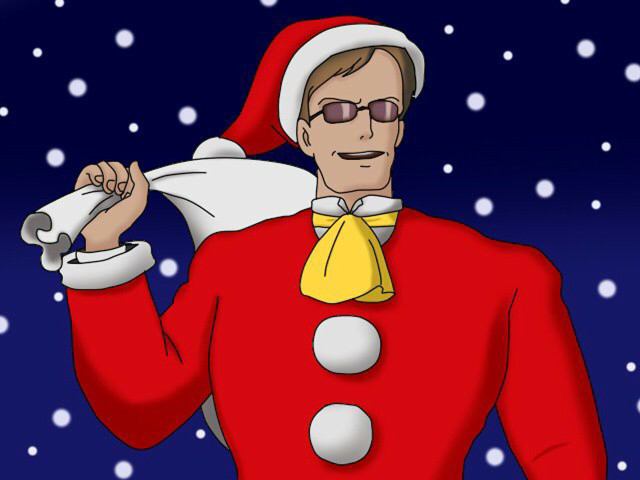 クリスマスの壁紙を貼るトピ