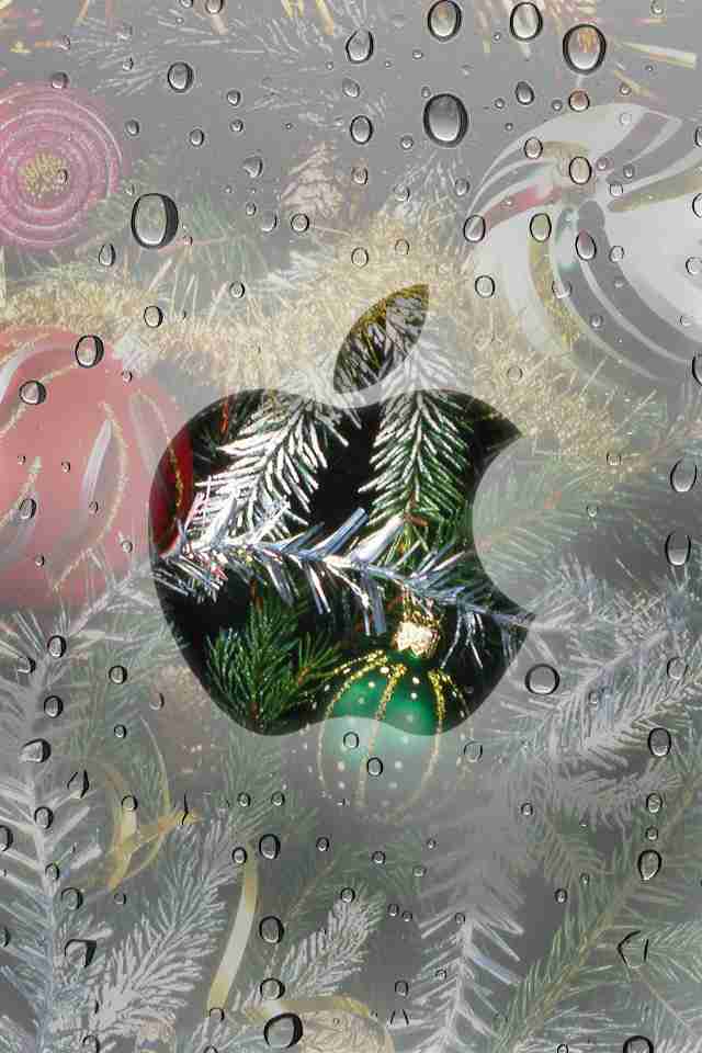 クリスマスの壁紙を貼るトピ