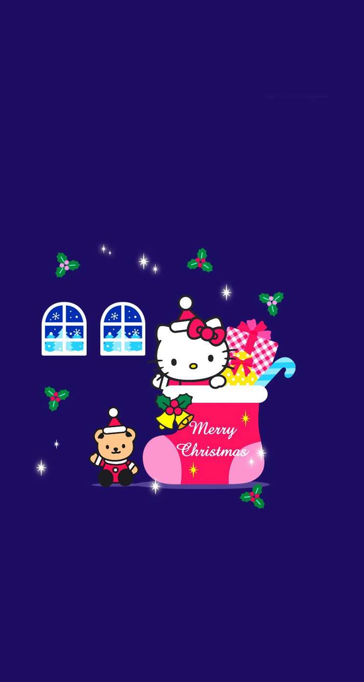 クリスマスの壁紙を貼るトピ