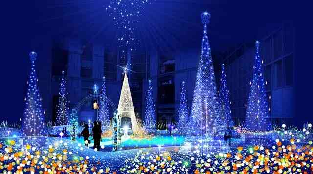 クリスマスの壁紙を貼るトピ