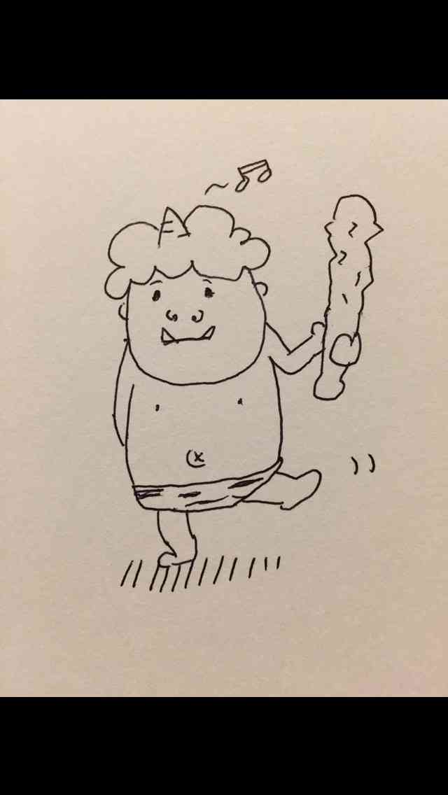 何も見ずに鬼の絵を描いてみるトピ