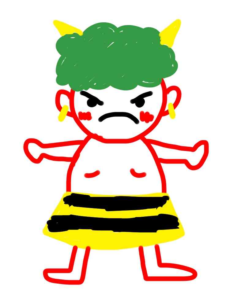 何も見ずに鬼の絵を描いてみるトピ