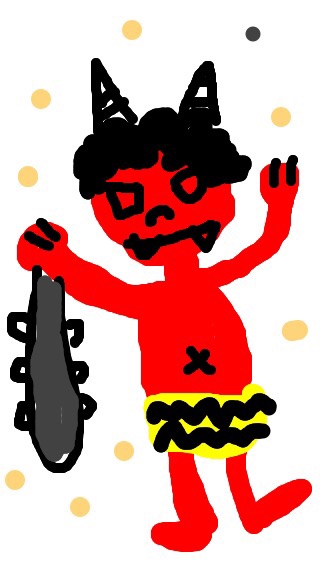 何も見ずに鬼の絵を描いてみるトピ