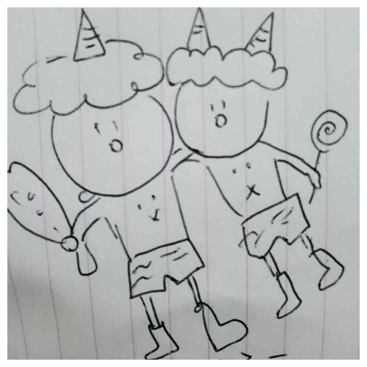 何も見ずに鬼の絵を描いてみるトピ