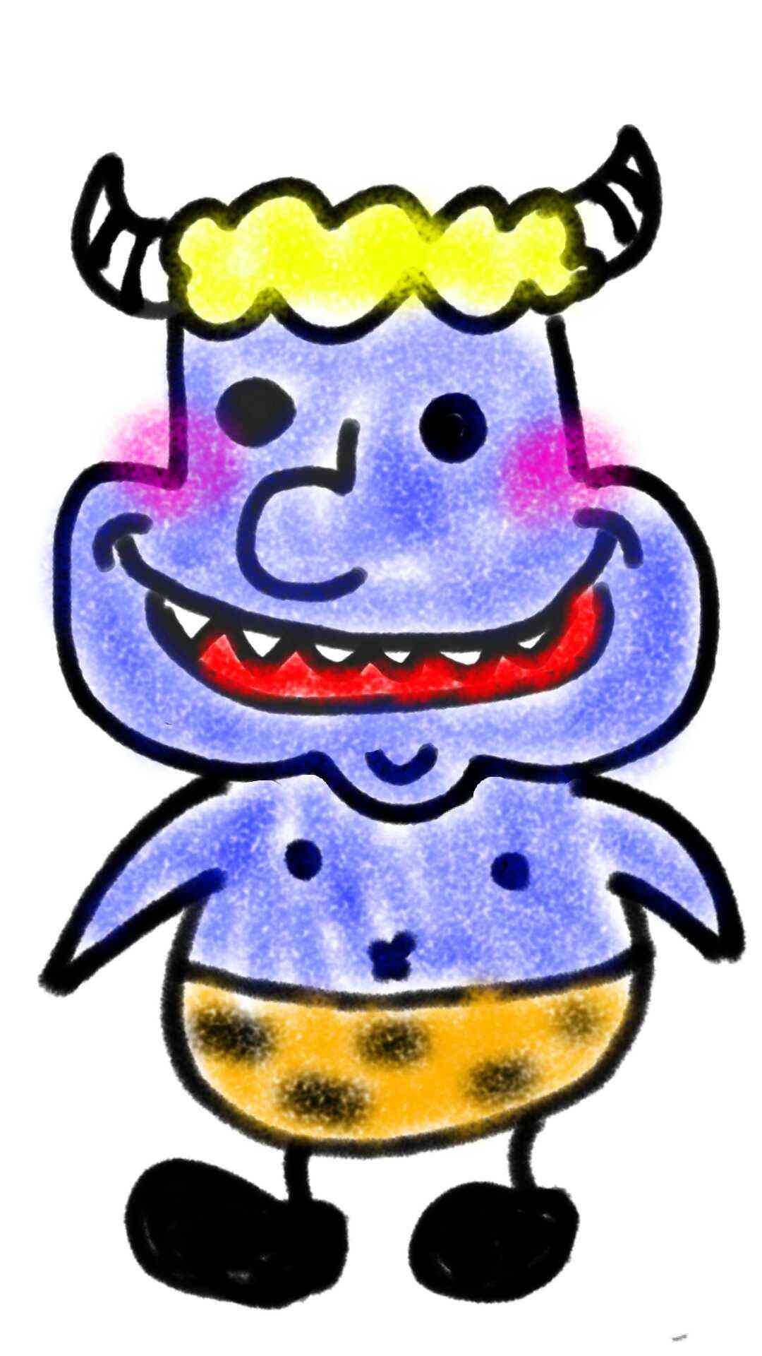 何も見ずに鬼の絵を描いてみるトピ