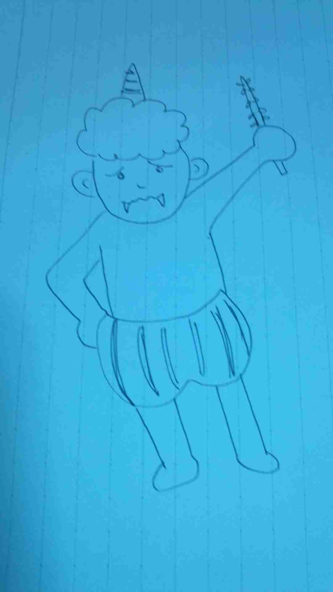 何も見ずに鬼の絵を描いてみるトピ
