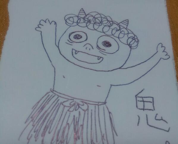 何も見ずに鬼の絵を描いてみるトピ