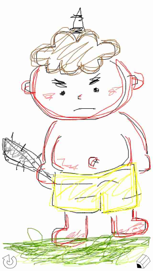 何も見ずに鬼の絵を描いてみるトピ