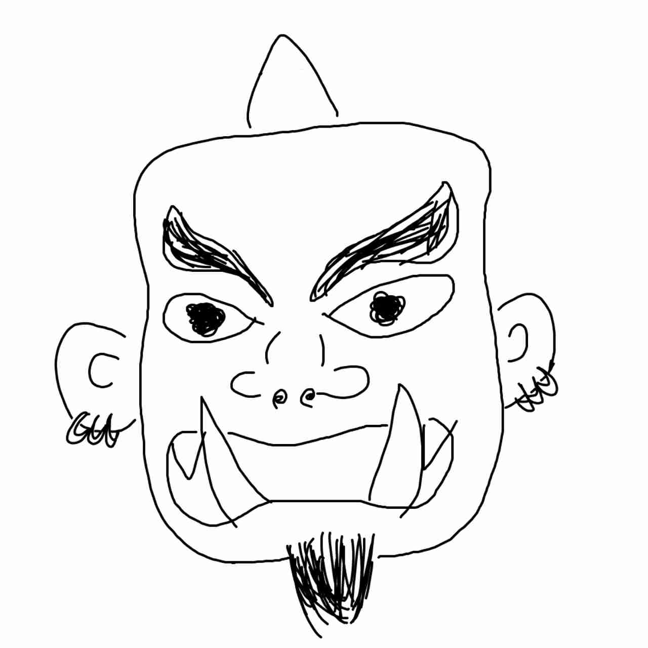 何も見ずに鬼の絵を描いてみるトピ