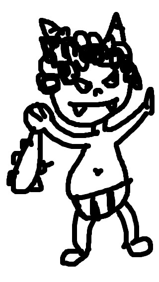 何も見ずに鬼の絵を描いてみるトピ