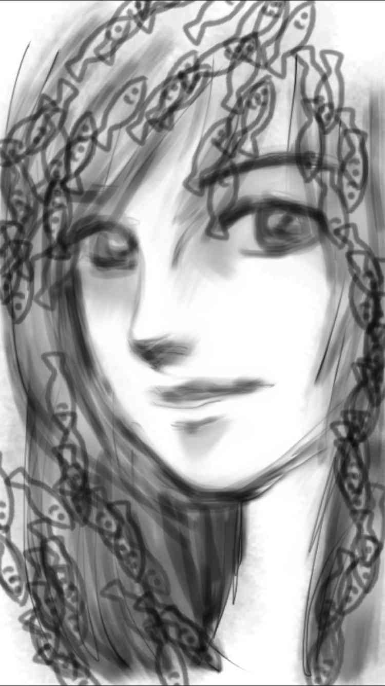 自画像を描いてみるトピ