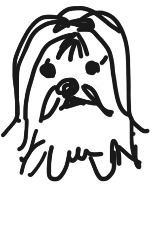 ペットの似顔絵を貼るトピ