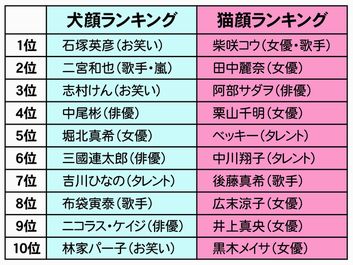 犬顔だと思う芸能人