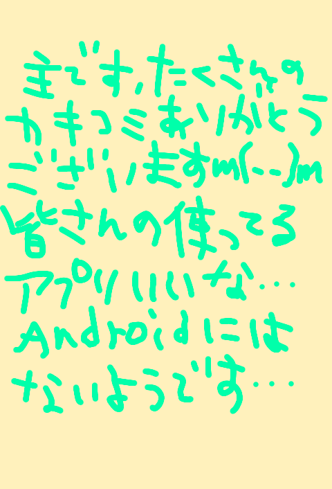 できるだけ文字入力をせずに手書きの文章と絵で話すトピ