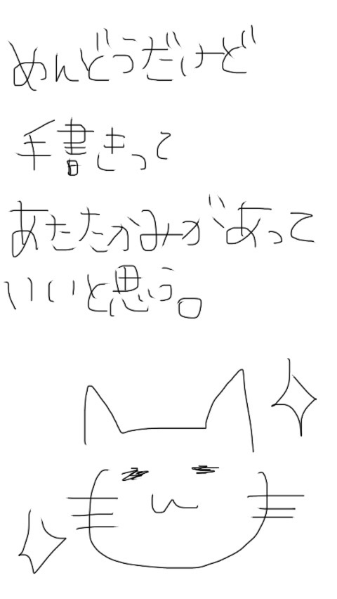 できるだけ文字入力をせずに手書きの文章と絵で話すトピ