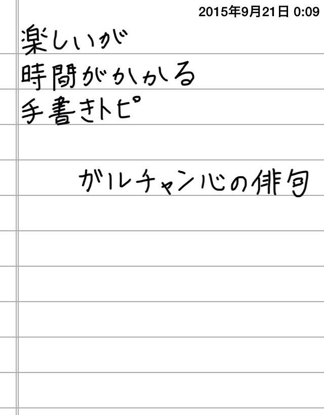 できるだけ文字入力をせずに手書きの文章と絵で話すトピ