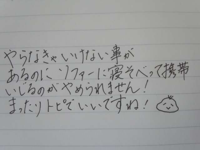 できるだけ文字入力をせずに手書きの文章と絵で話すトピ