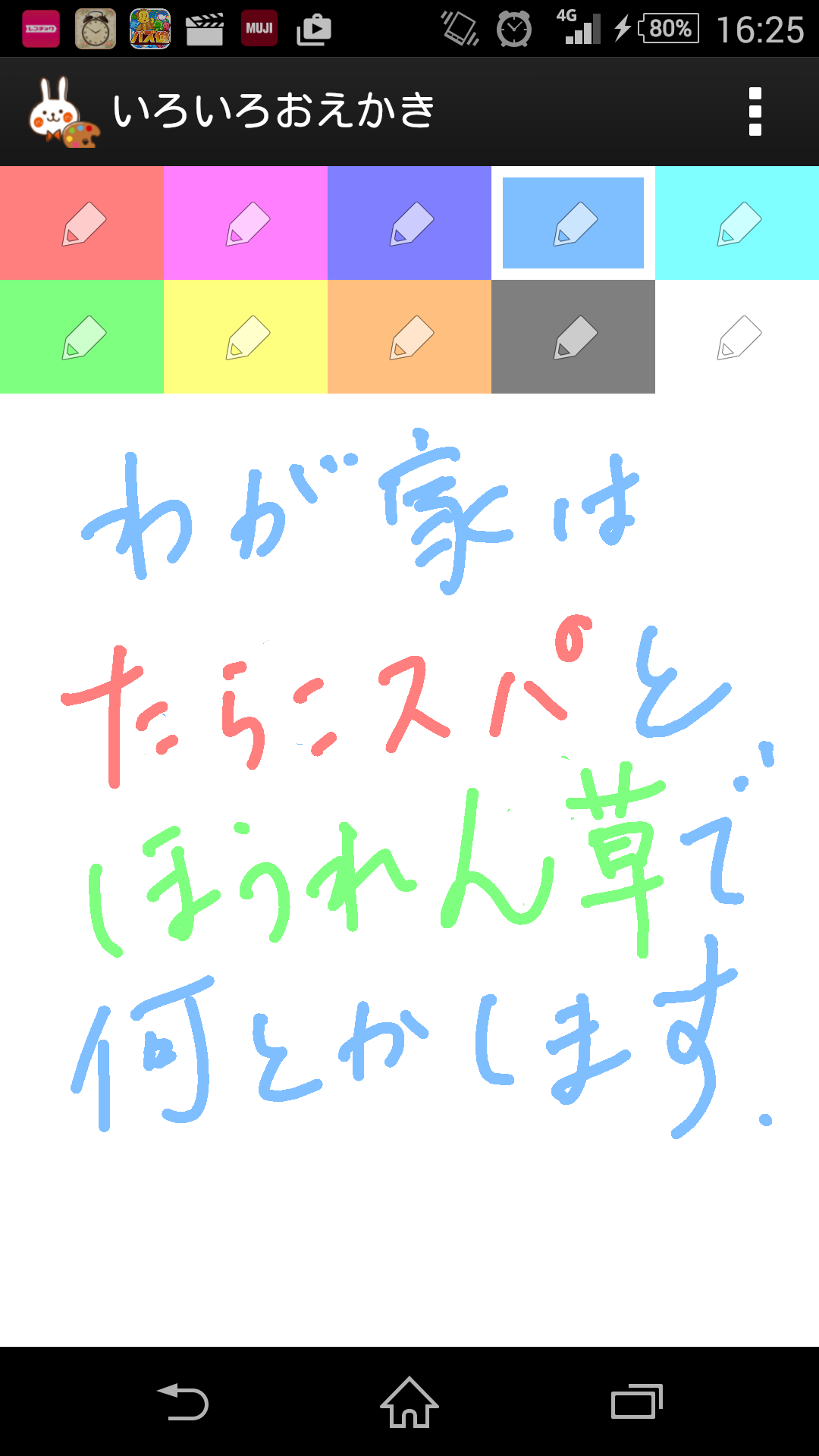 できるだけ文字入力をせずに手書きの文章と絵で話すトピ