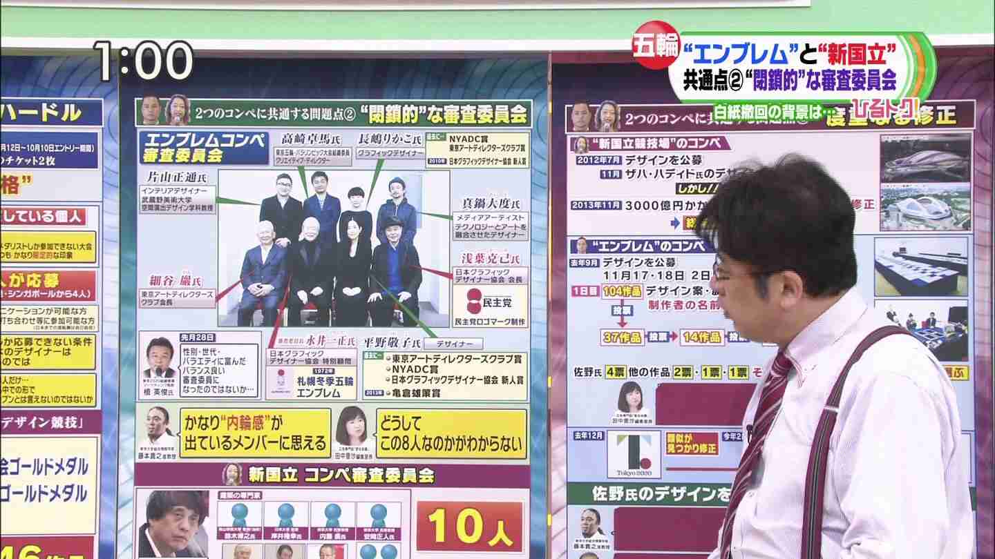 日本テレビが佐野研二郎の五輪エンブレムの審査委員８人に取材を申し込むも…