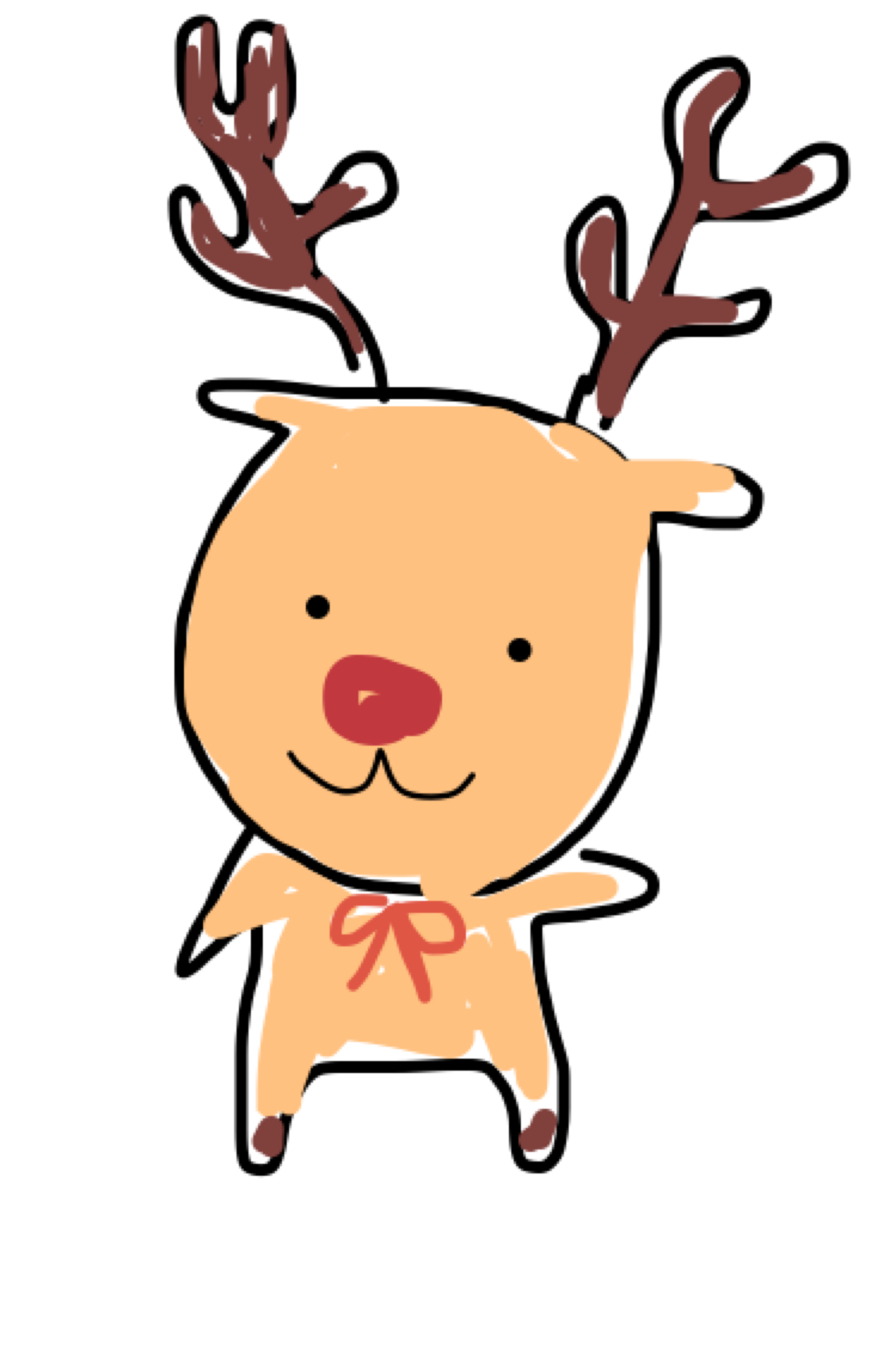 サンタクロース（やクリスマスツリー等々）を手書きで書くトピ。