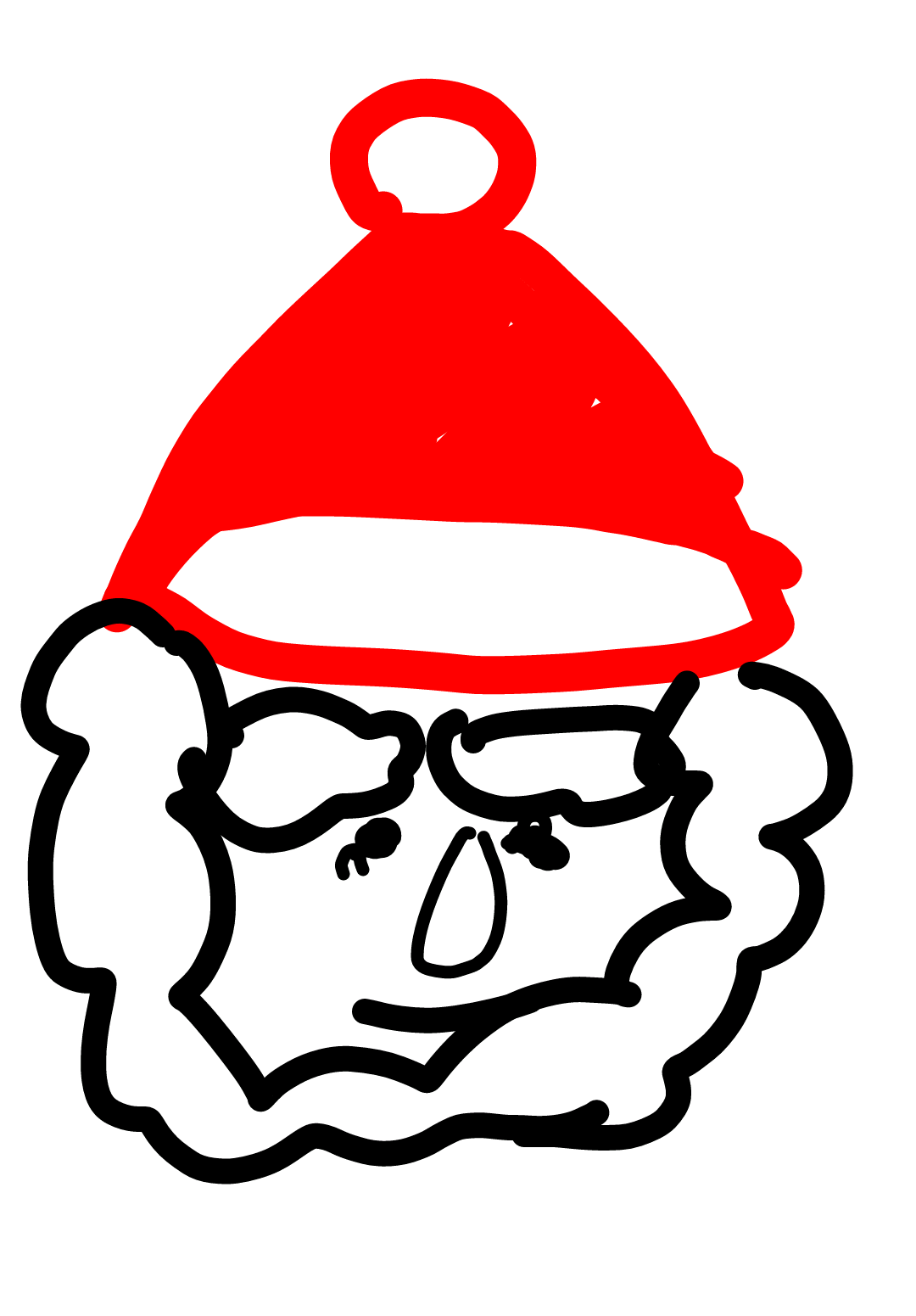 サンタクロース（やクリスマスツリー等々）を手書きで書くトピ。