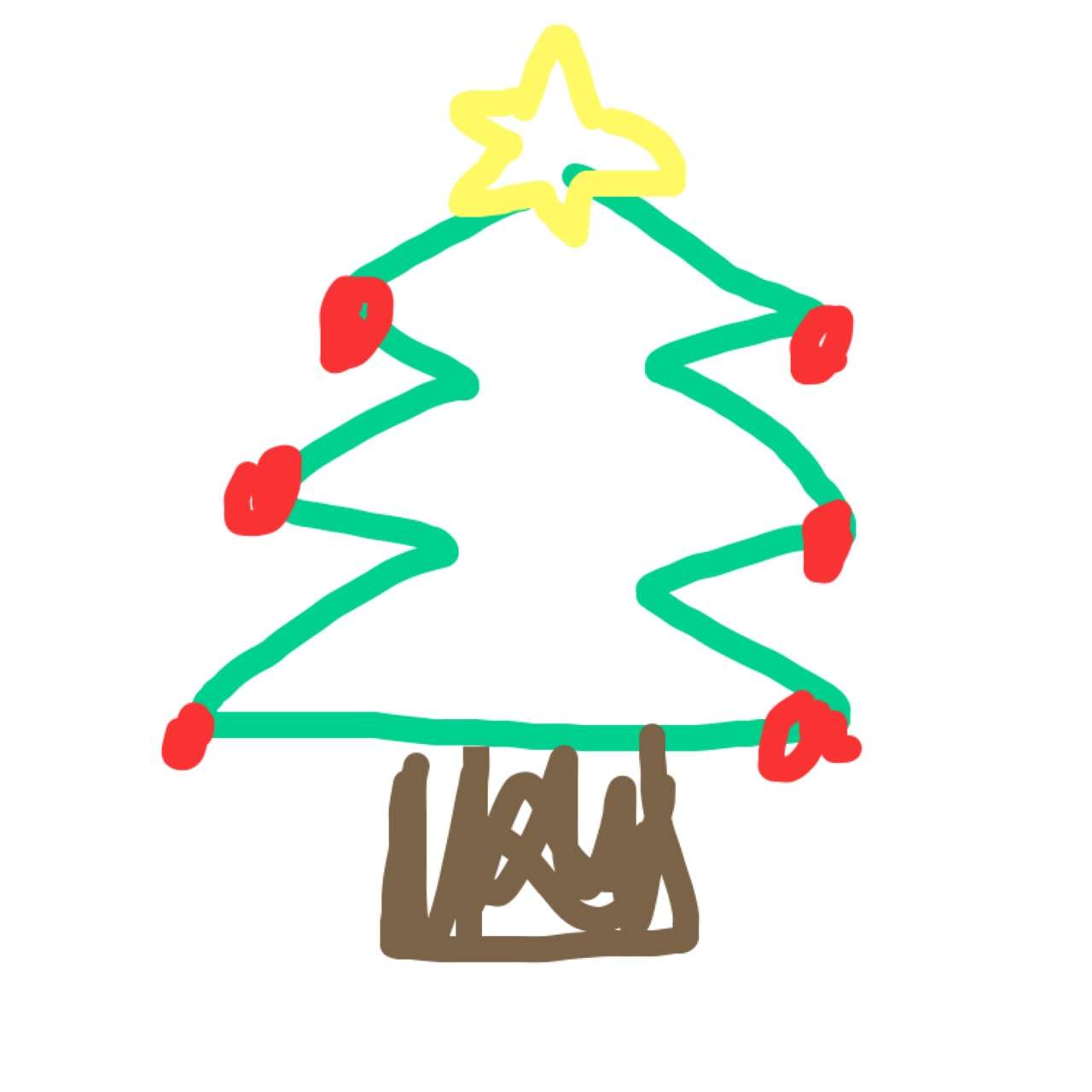 サンタクロース（やクリスマスツリー等々）を手書きで書くトピ。