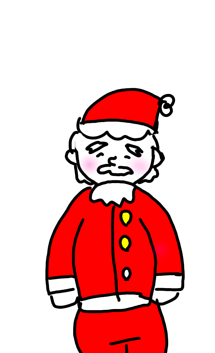 サンタクロース（やクリスマスツリー等々）を手書きで書くトピ。