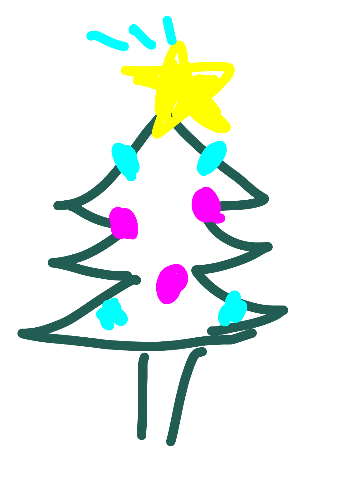 サンタクロース（やクリスマスツリー等々）を手書きで書くトピ。