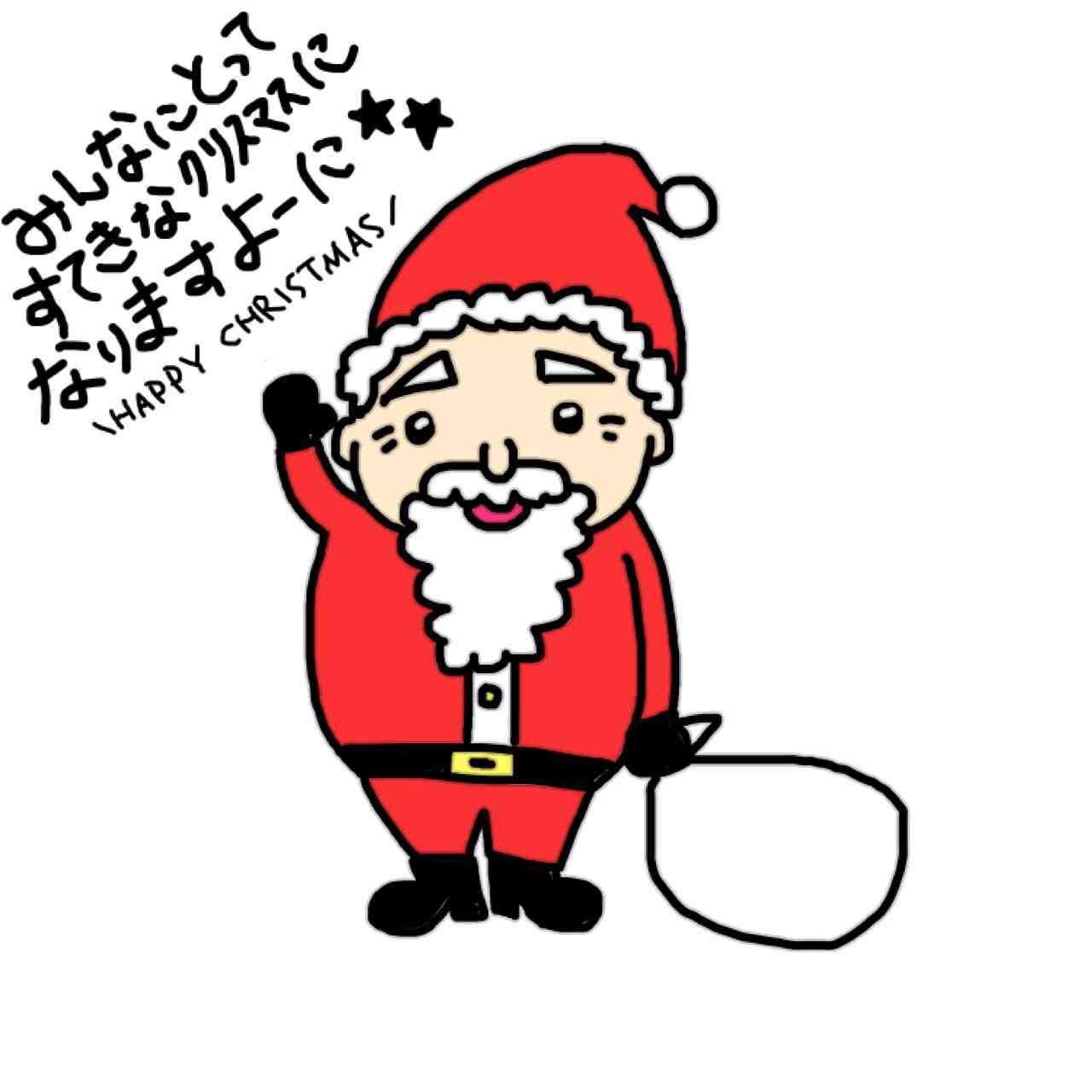 サンタクロース（やクリスマスツリー等々）を手書きで書くトピ。