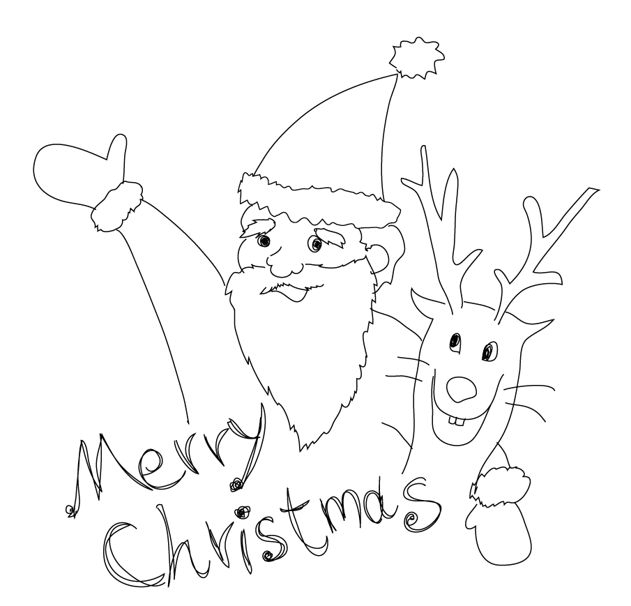 サンタクロース（やクリスマスツリー等々）を手書きで書くトピ。