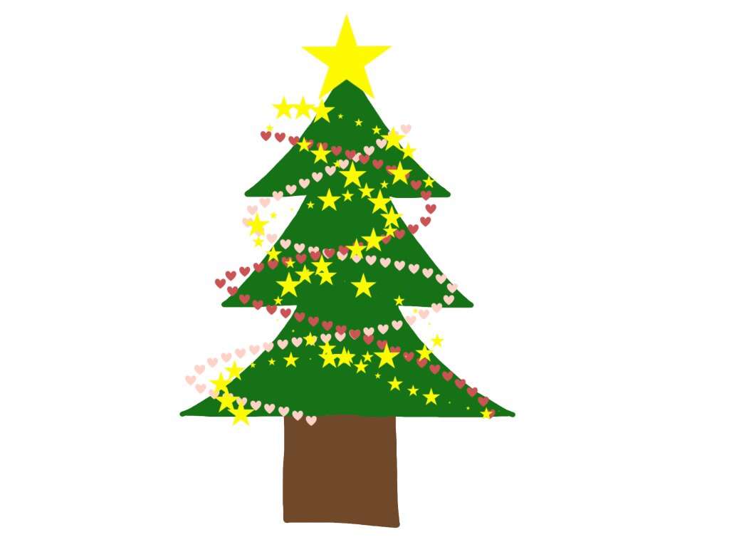 サンタクロース（やクリスマスツリー等々）を手書きで書くトピ。