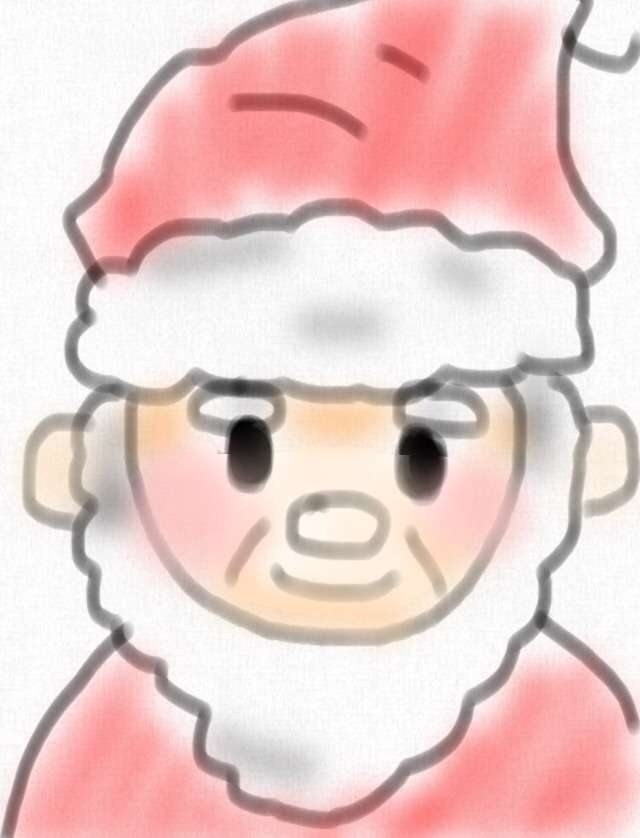 サンタクロース（やクリスマスツリー等々）を手書きで書くトピ。