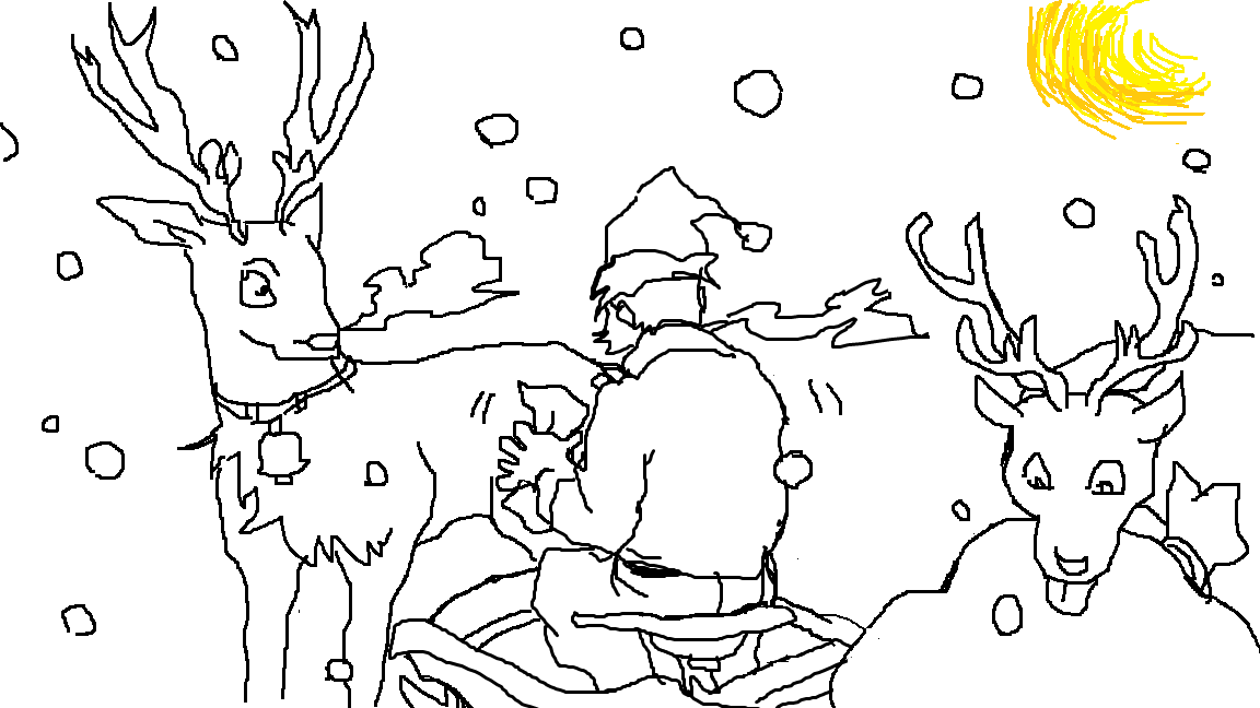 サンタクロース（やクリスマスツリー等々）を手書きで書くトピ。
