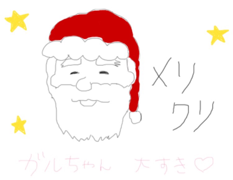 サンタクロース（やクリスマスツリー等々）を手書きで書くトピ。