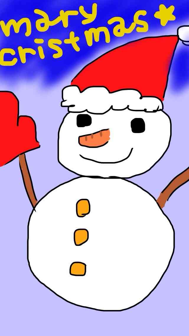 サンタクロース（やクリスマスツリー等々）を手書きで書くトピ。