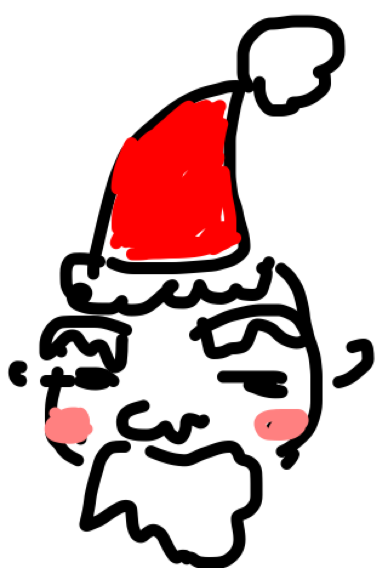 サンタクロース（やクリスマスツリー等々）を手書きで書くトピ。