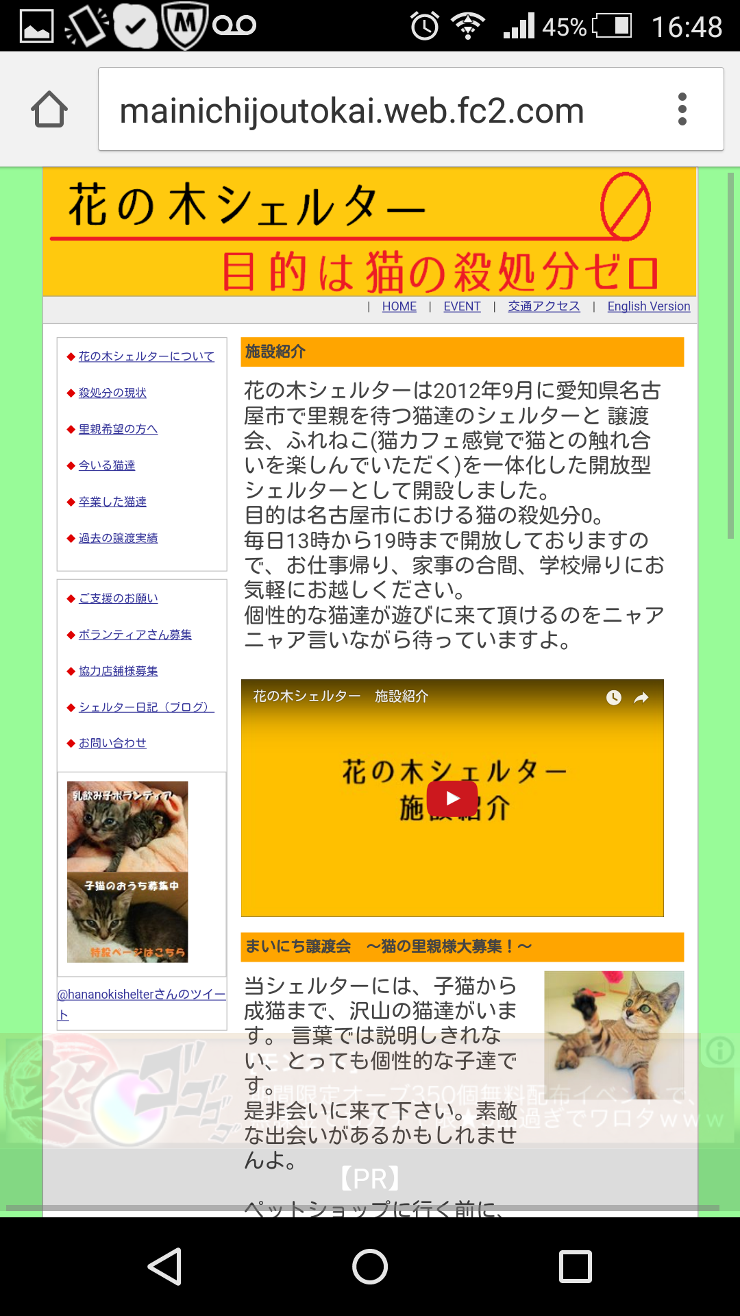 犬・猫の譲渡会案内