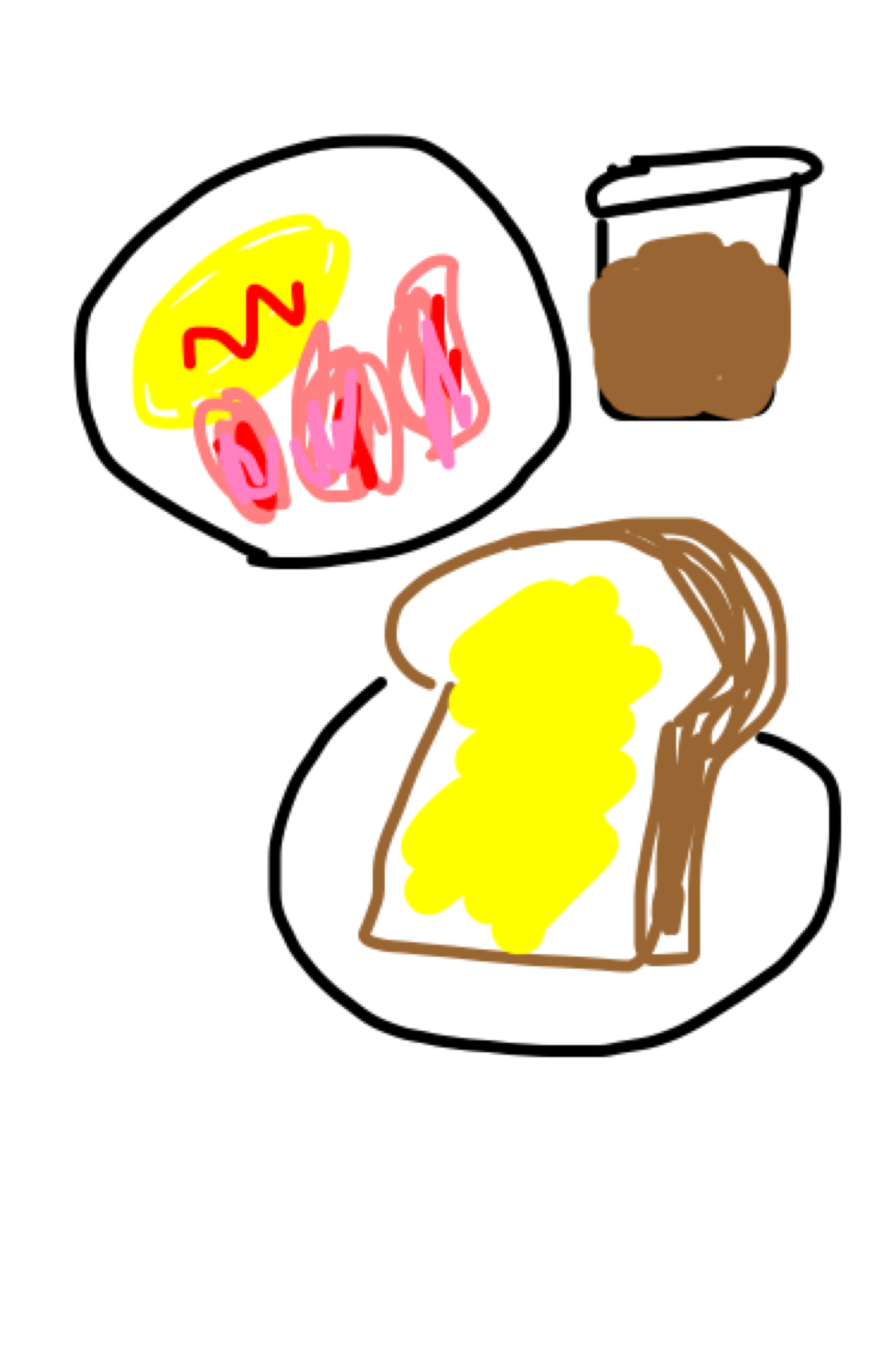 今日食べた朝食の絵を描きましょう✏️