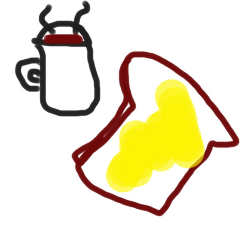 今日食べた朝食の絵を描きましょう✏️