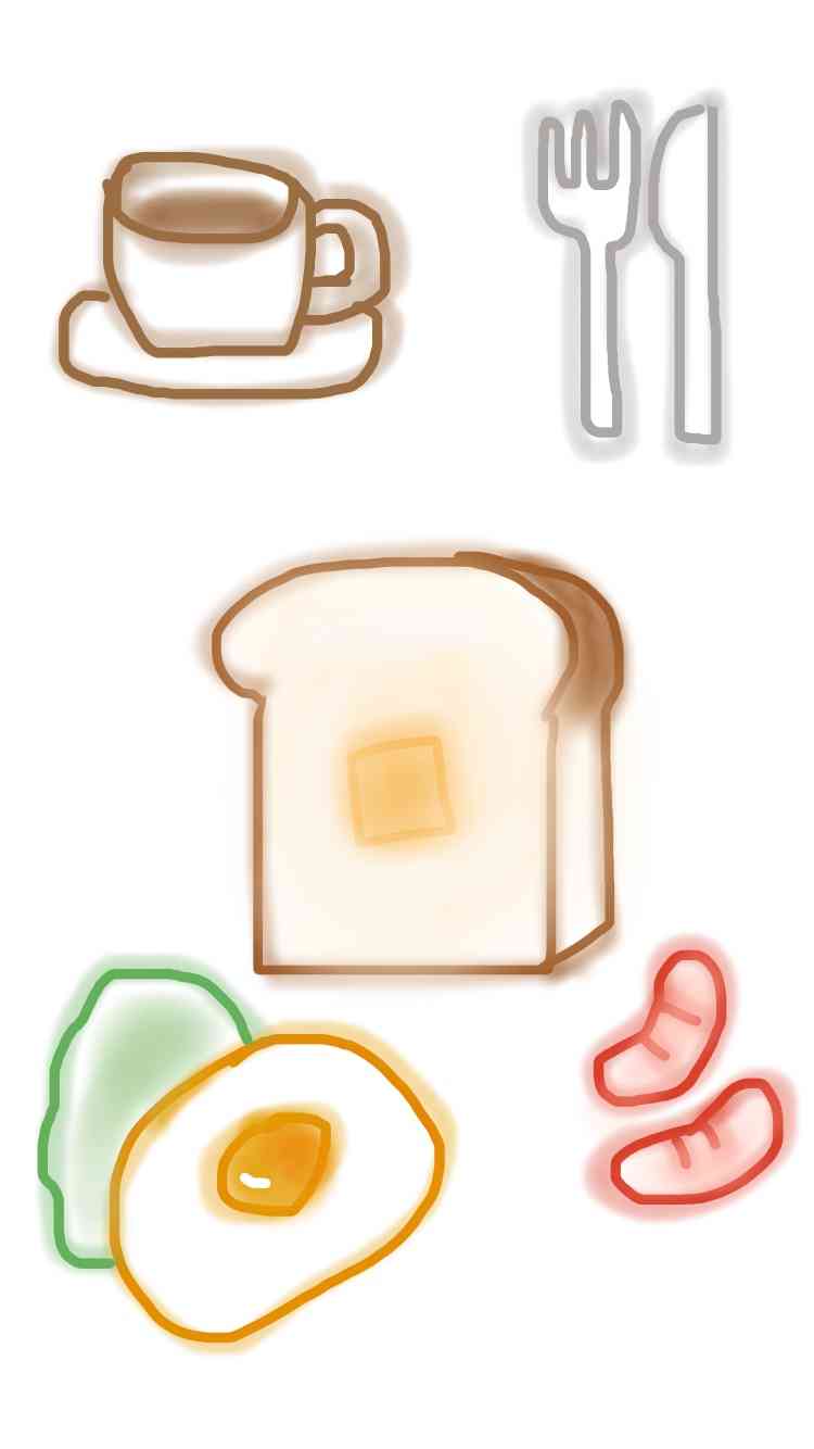 今日食べた朝食の絵を描きましょう✏️
