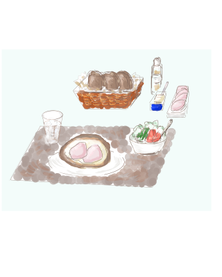 今日食べた朝食の絵を描きましょう✏️