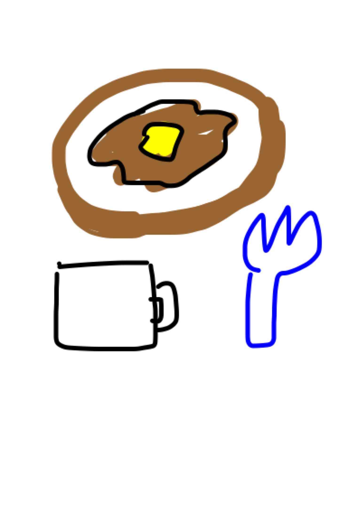 今日食べた朝食の絵を描きましょう✏️