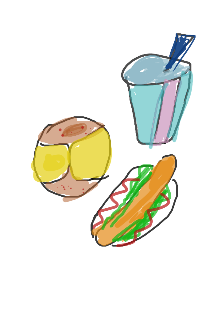 今日食べた朝食の絵を描きましょう✏️