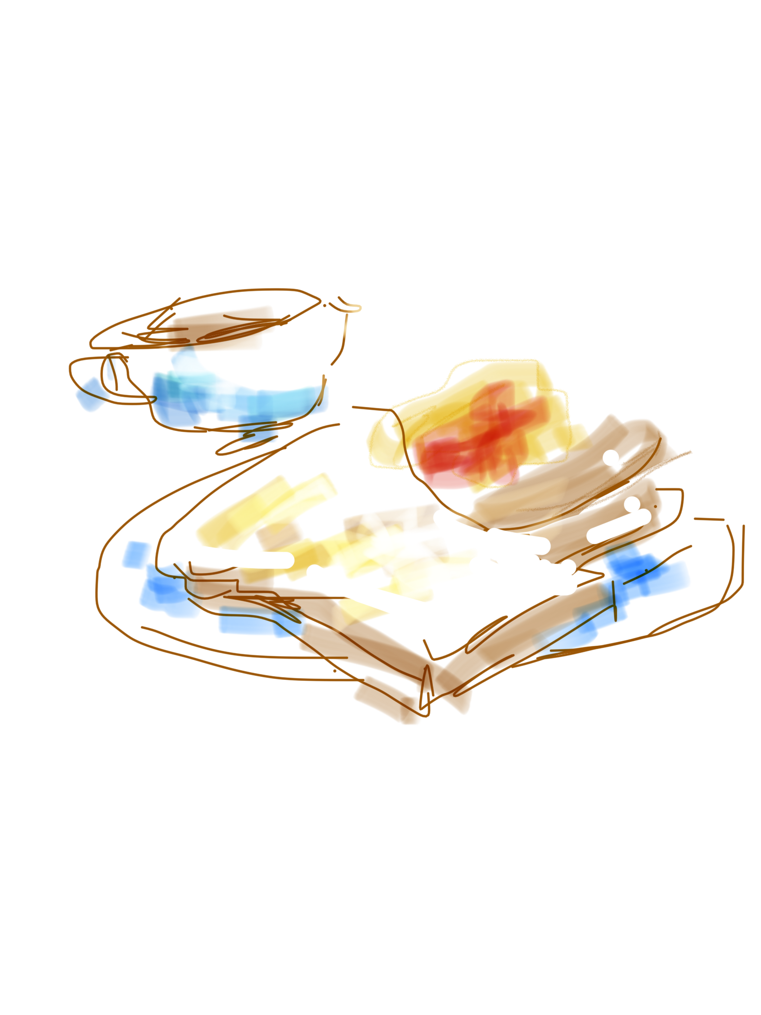 今日食べた朝食の絵を描きましょう✏️