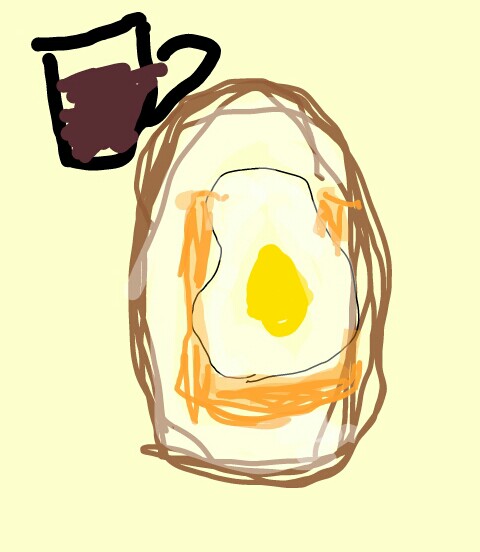 今日食べた朝食の絵を描きましょう✏️